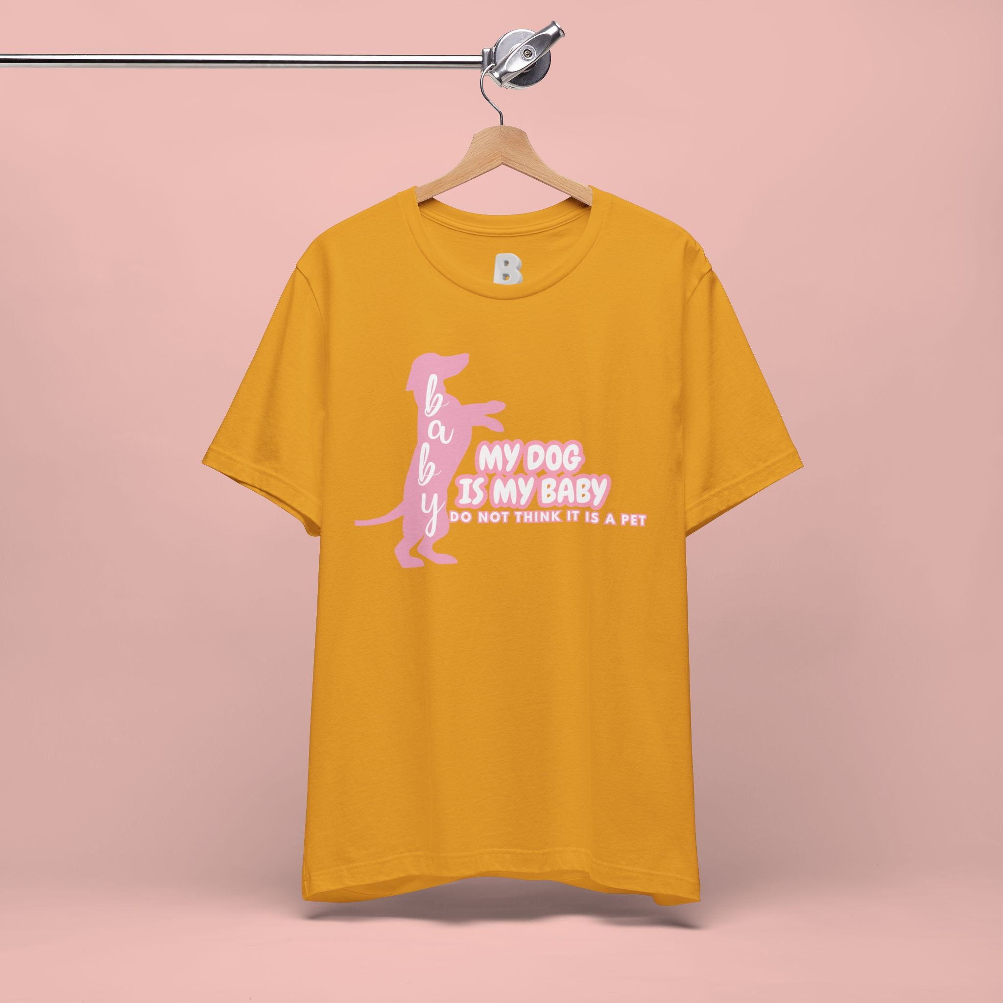 T-Shirt — "My Dog Is My Baby" Pink Dachshund Tee