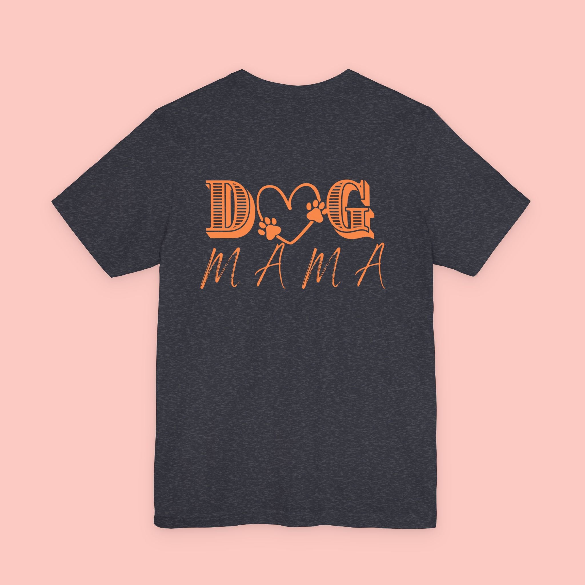 Dog Mama Tee — Retro Heart & Paw Graphic Short Sleeve Shirt