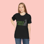 My Dog Is Spoiled T‑Shirt — Funny Dog Lover Tee with Sitting Dog Graphic