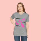 Paws Over People Tee — Pink Cats & Dogs Graphic T-Shirt