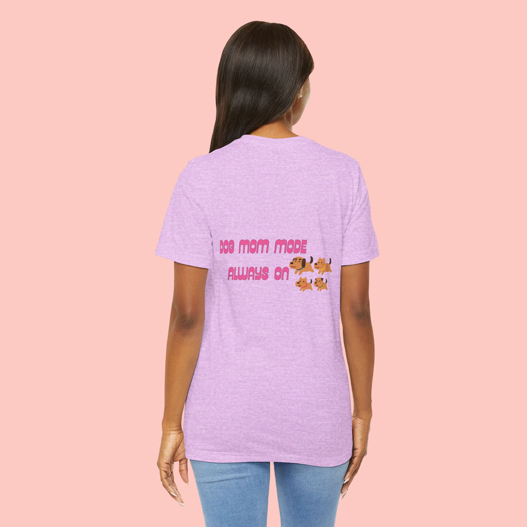 Dog Mom Tee — "Dog Mom Made, Always On" Cute Paw Print Graphic T-Shirt