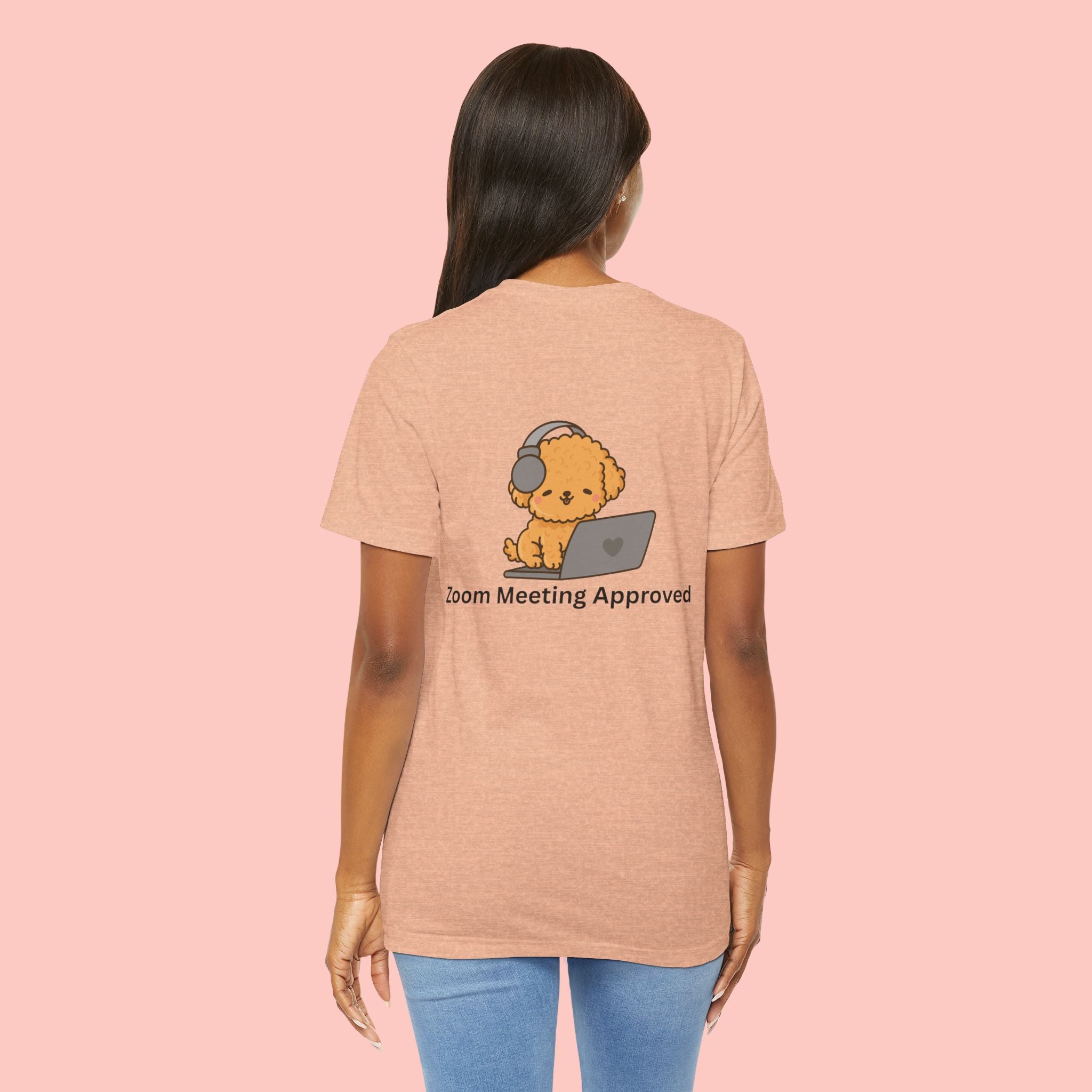 Cute Dog 'Zoom Meeting Approved' Tee - Remote Work Humor T-Shirt
