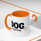 Dog Mama Accent Coffee Mug — Cute Black & White Pet Lover Gift (11/15oz)
