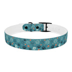 Paw Print Dog Collar — Teal Patterned Pet Collar for Small & Medium Dogs