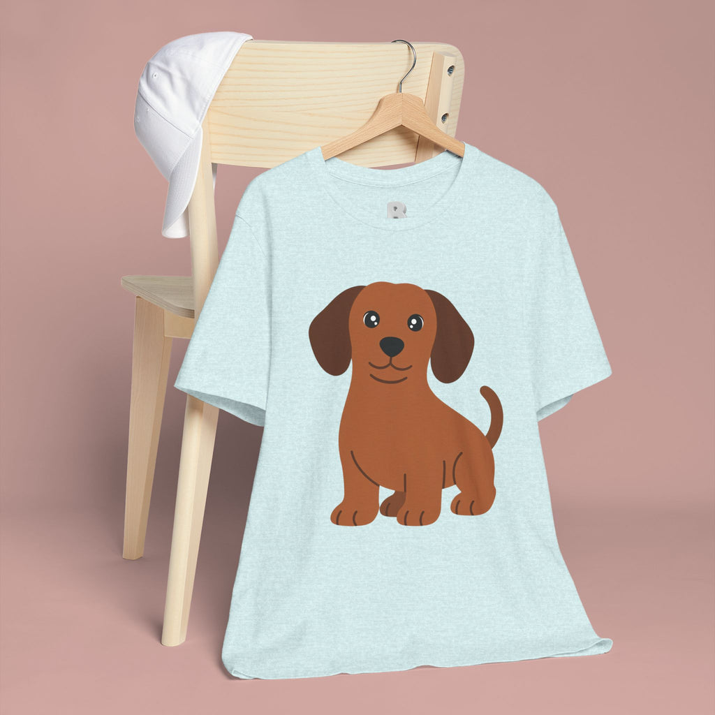 Dachshund Puppy Graphic T-Shirt — Cute Brown Dog Tee