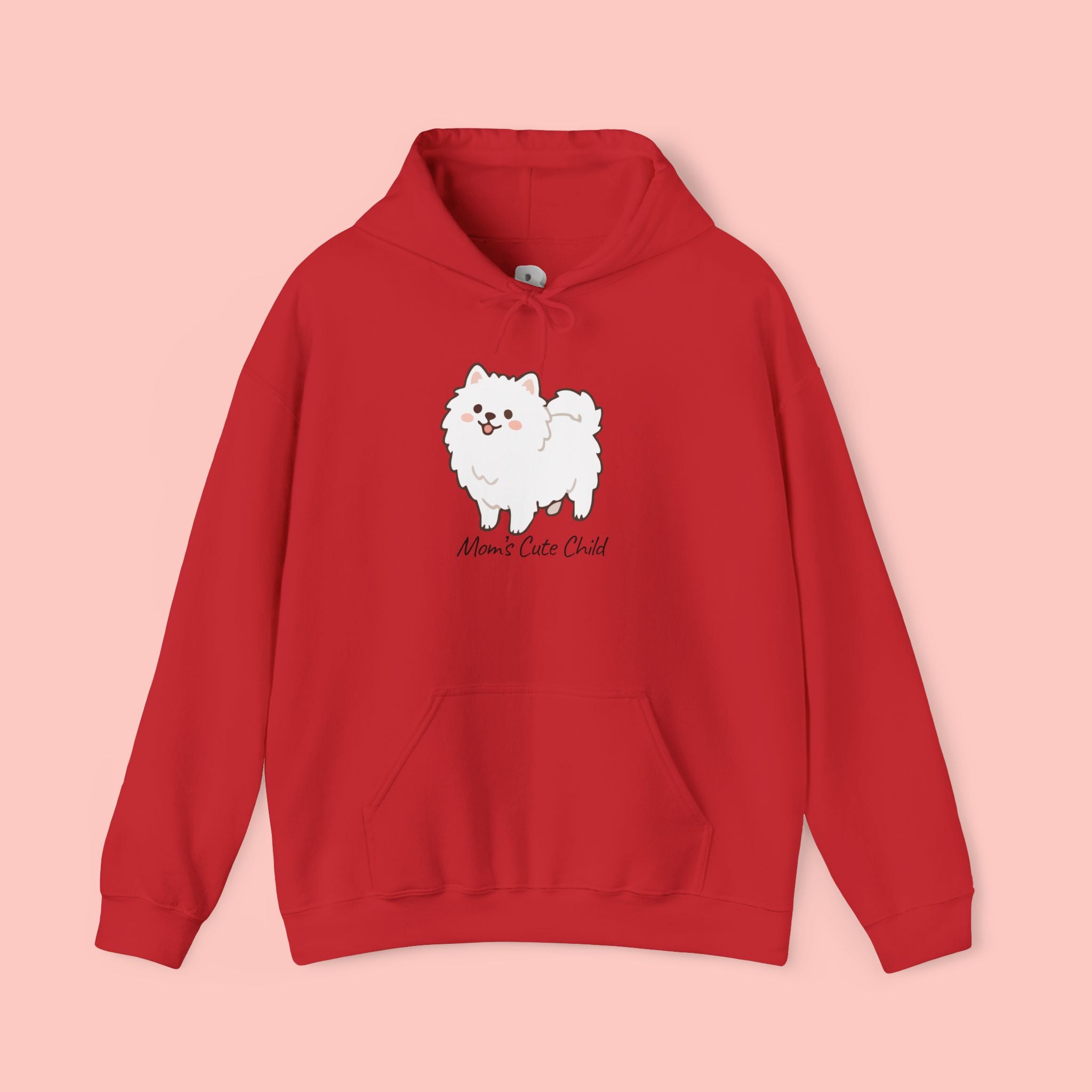 Pomeranian 'Mom's Little Child' Hoodie – Cute White Dog Graphic Pullover