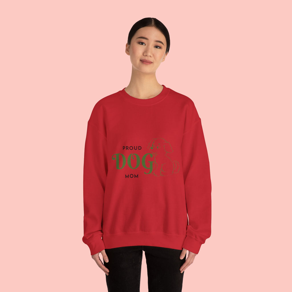 Proud Dog Mom Sweatshirt – Cute Dog Outline Crewneck for Pet Lovers