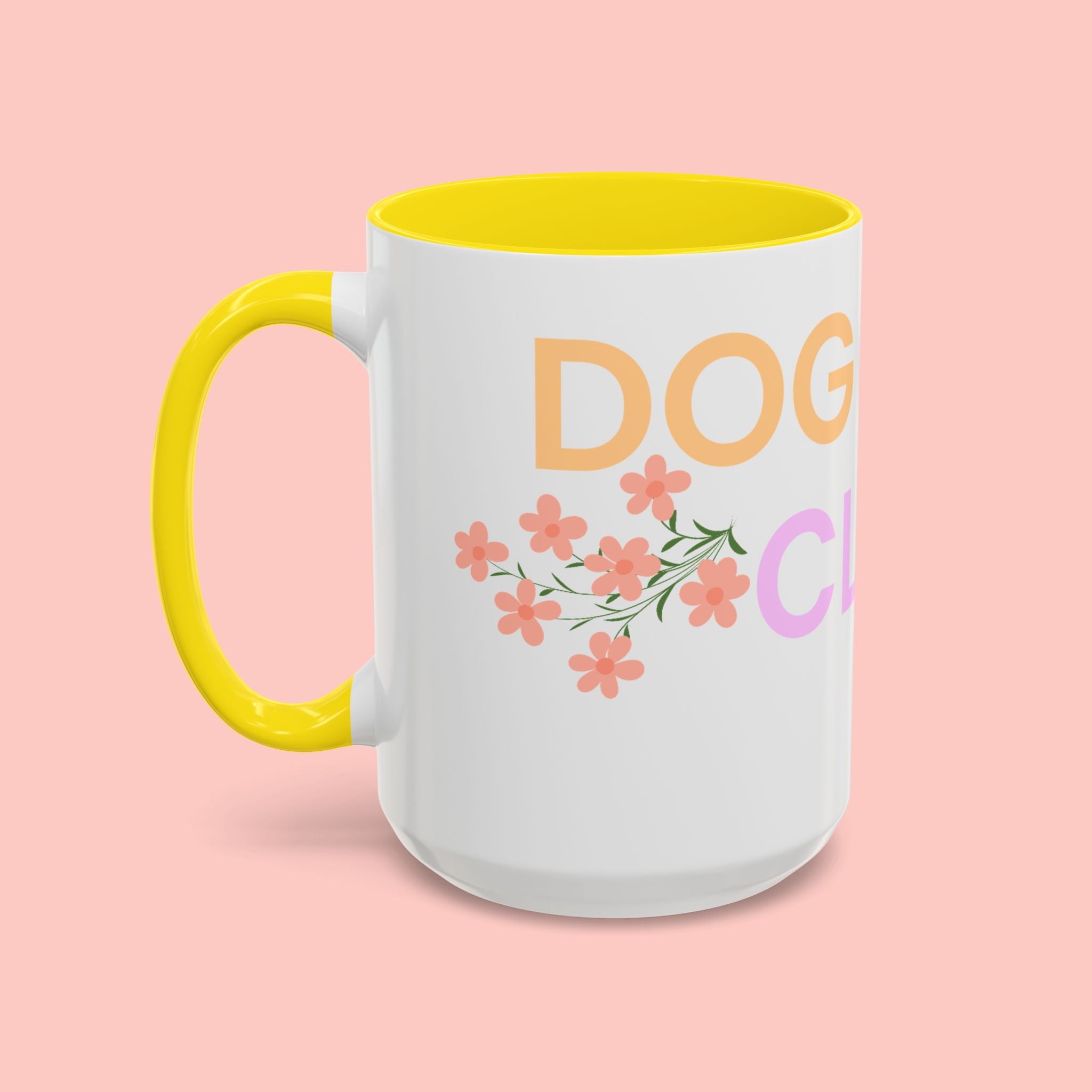 Dog Mom Club Accent Coffee Mug – Colorful Paw Print 11/15oz