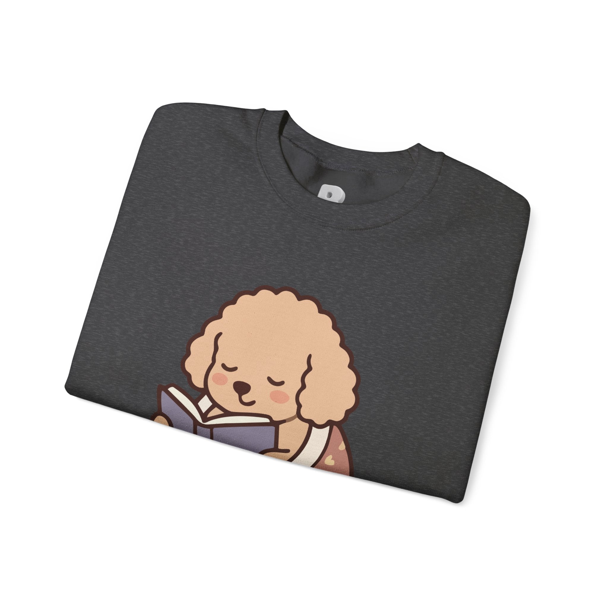 Cozy Reading Puppy Sweatshirt — "Paw Prints On My Soul" Crewneck