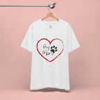 Dog Mom Heart Paw T‑Shirt