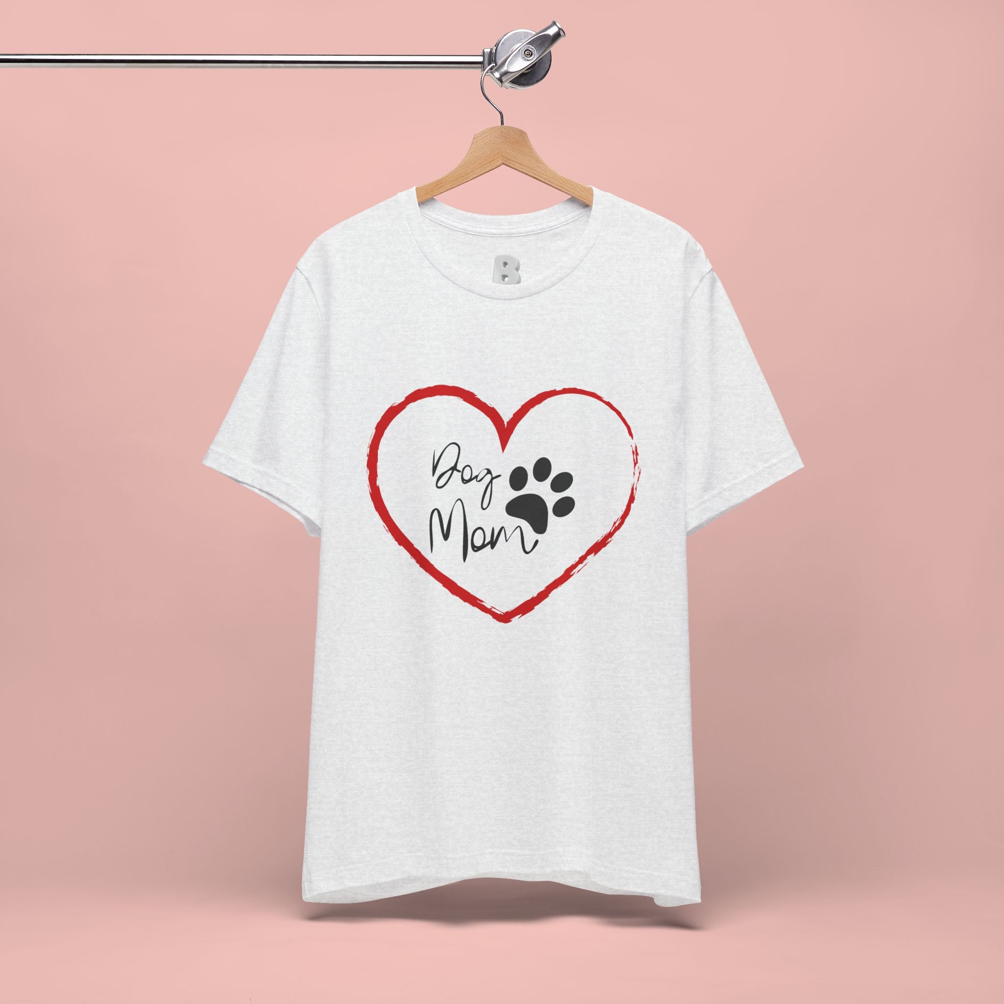 Dog Mom Heart Paw T‑Shirt