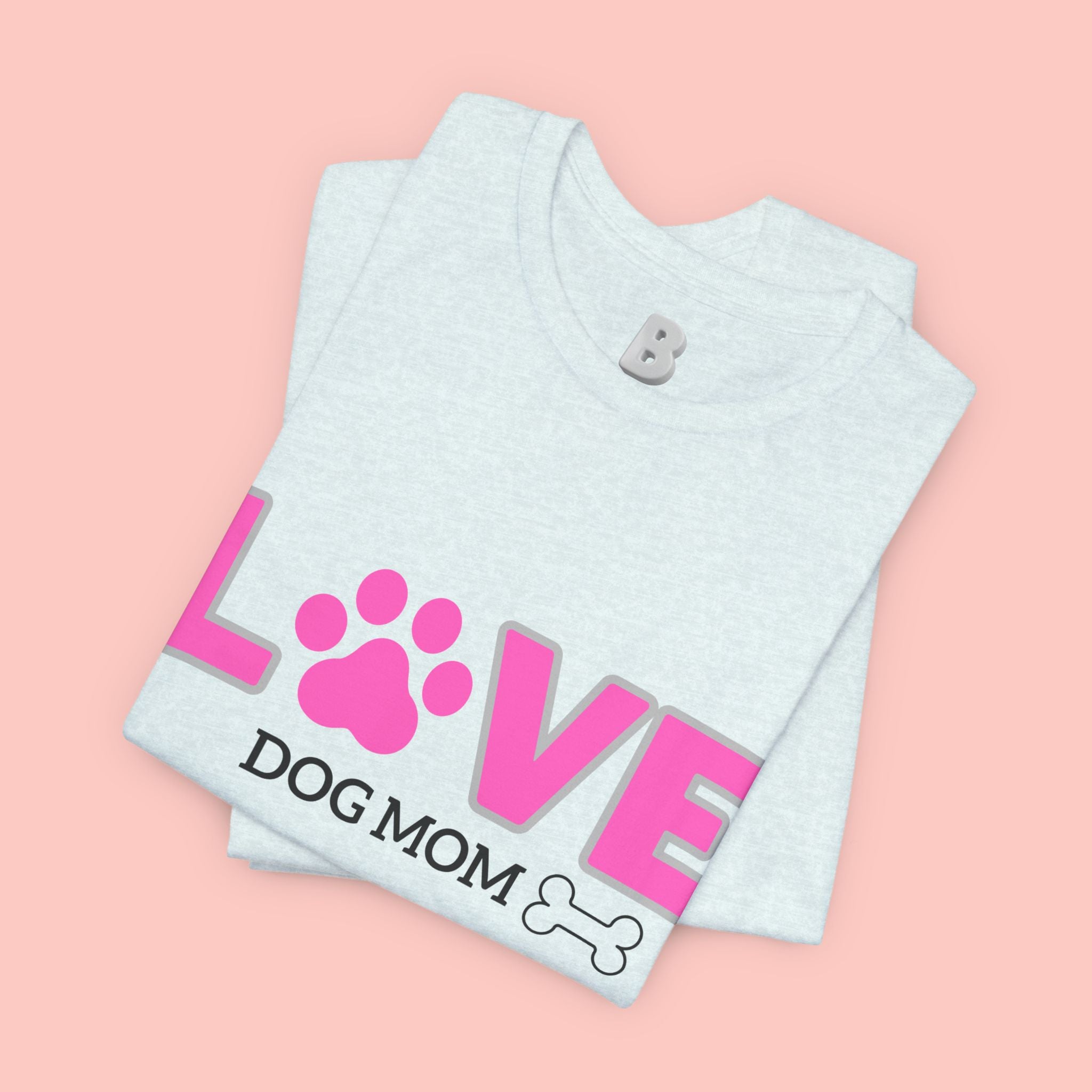 Love Dog Mom T-Shirt — Pink Paw Graphic Tee
