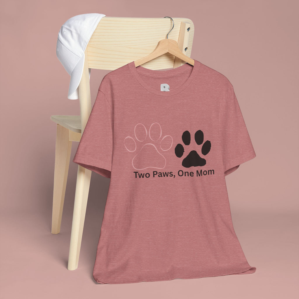 Two Paws, One Mom T-Shirt – Cute Dog Mom Paw Print Tee