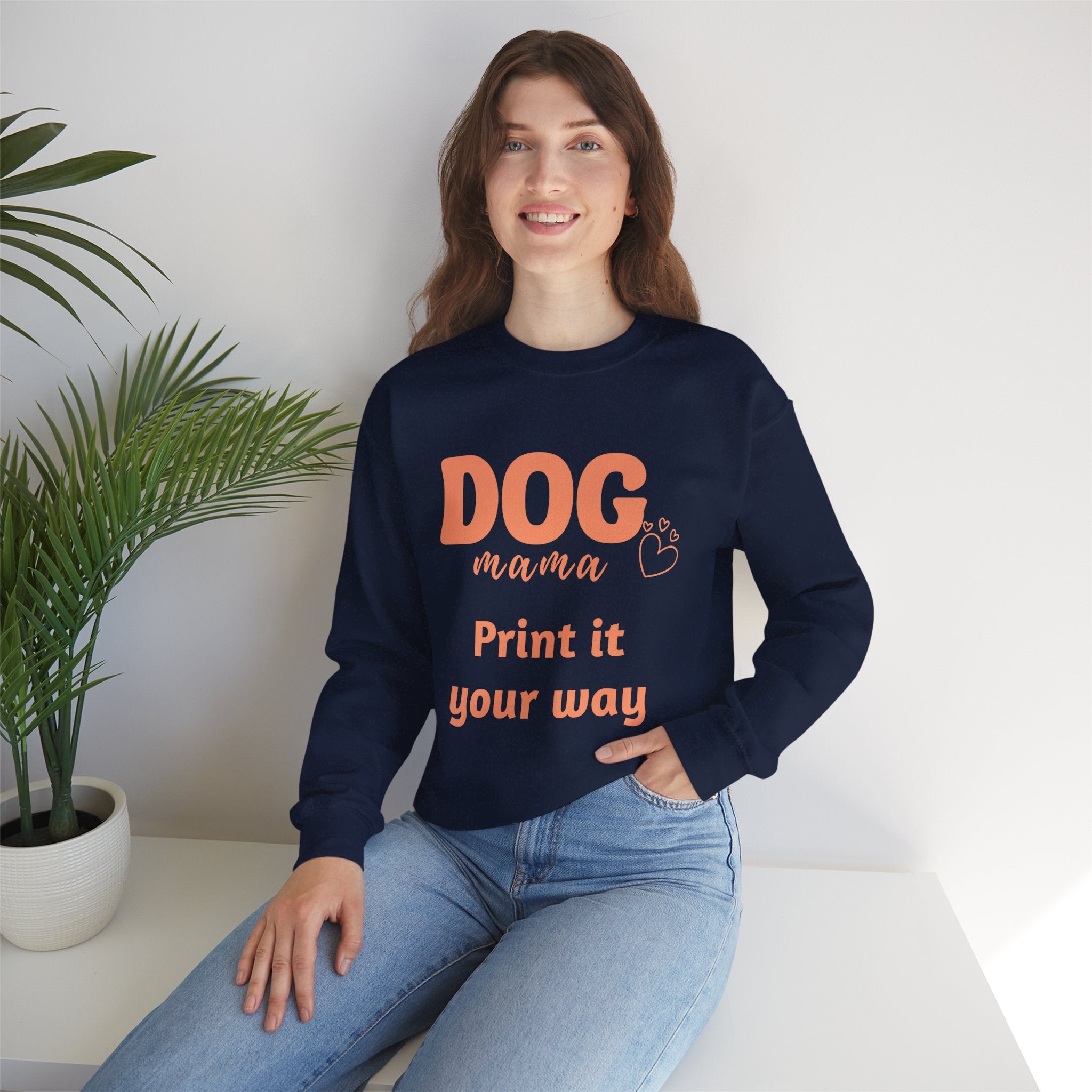 Dog Mama Crewneck Sweatshirt — Customizable “Dog Mama” Graphic
