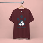 Dog Mom T‑Shirt — Paw Print with Dog & Puppy Graphic