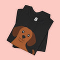 Dachshund Puppy Graphic T-Shirt — Cute Brown Dog Tee