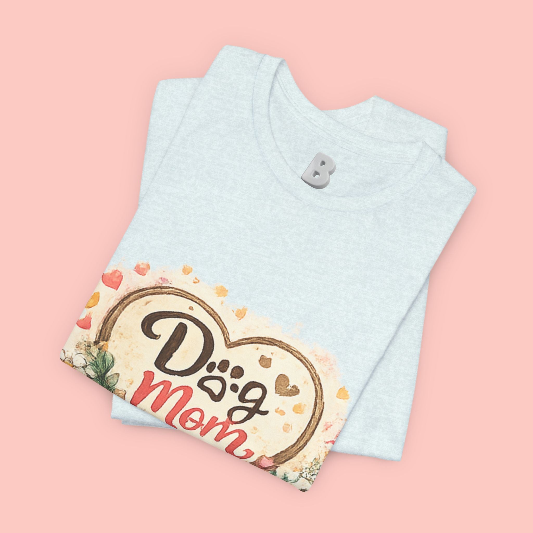 Dog Mom T-Shirt – Floral Heart Paw Design