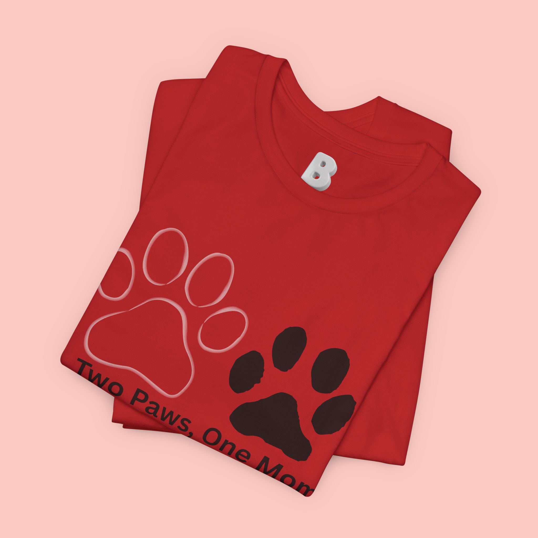 Two Paws, One Mom T-Shirt – Cute Dog Mom Paw Print Tee
