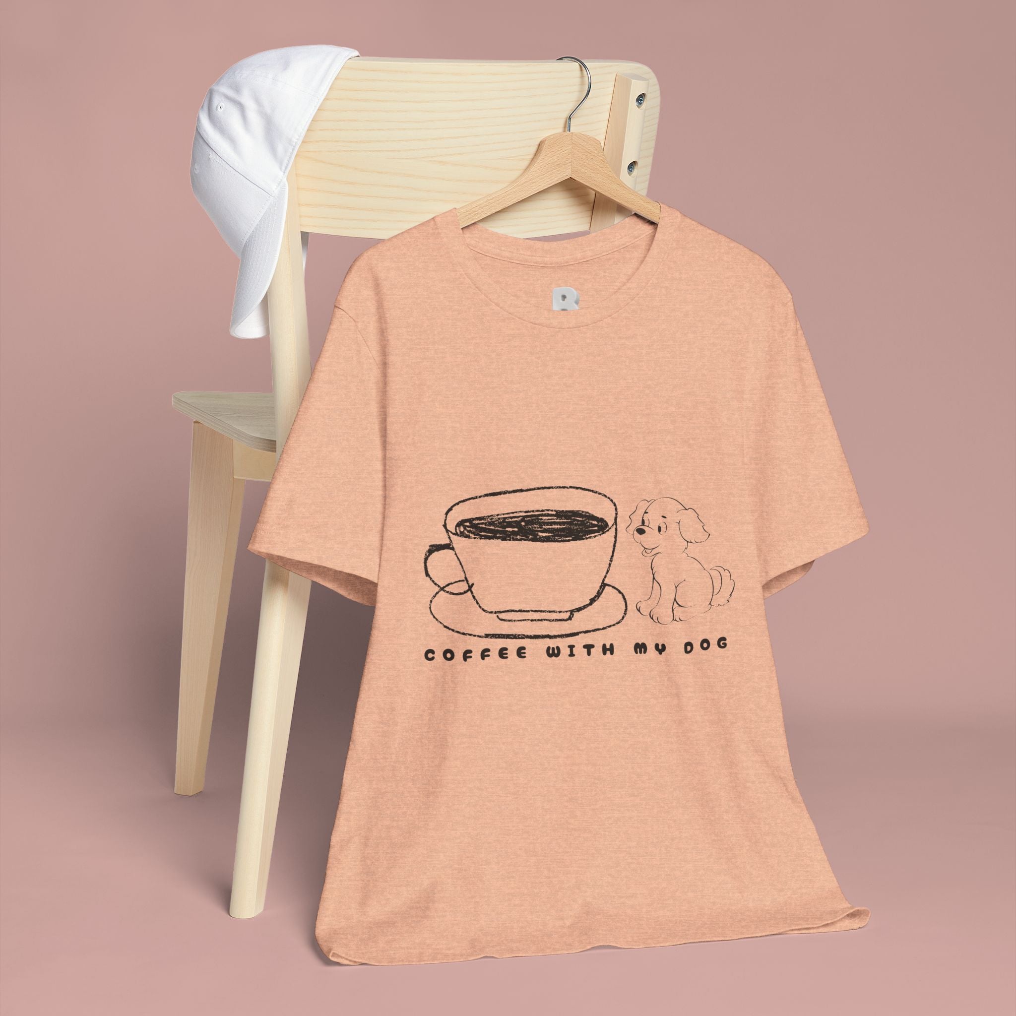 Coffee With My Dog T‑Shirt — Cute Minimalist Dog & Coffee Tee