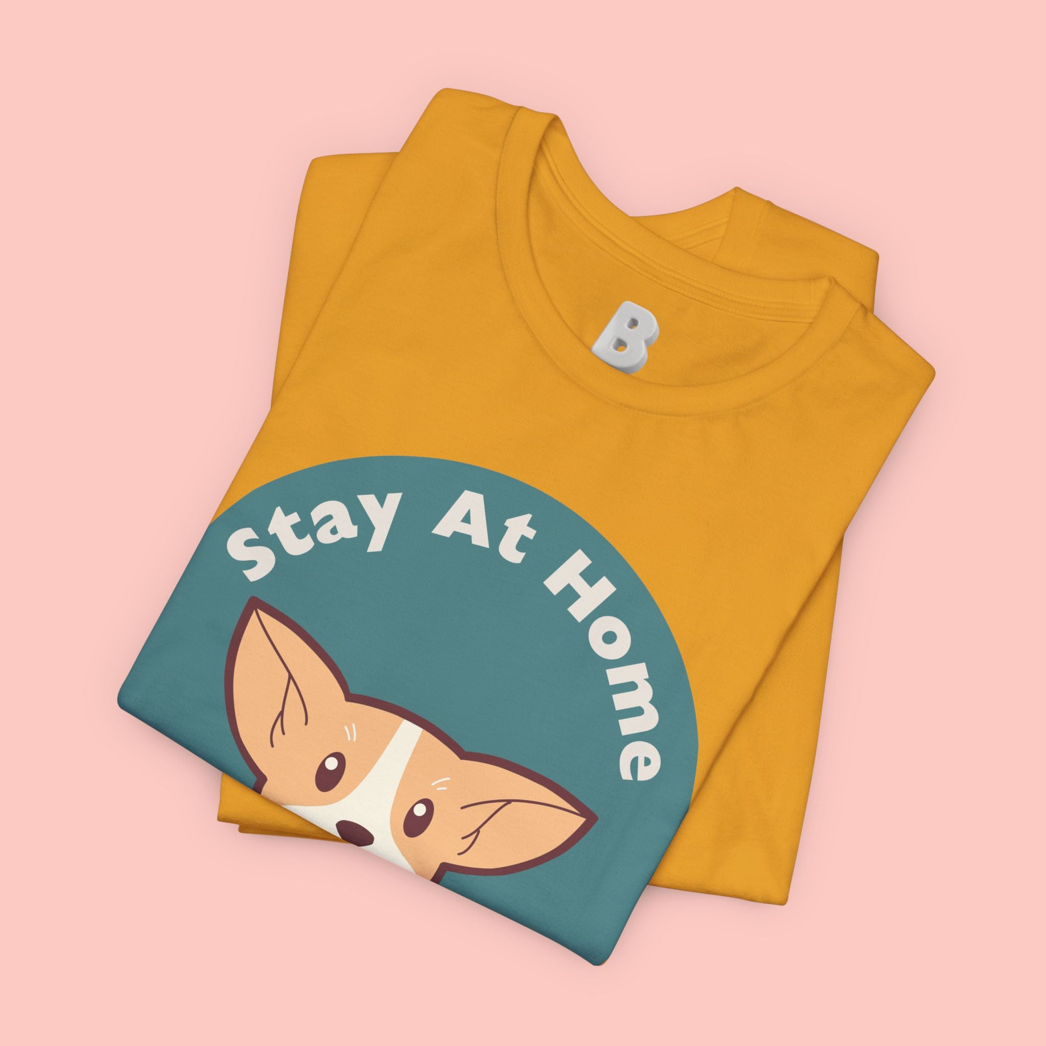 Stay At Home Dog Mom T-Shirt — Cute Corgi Graphic Tee