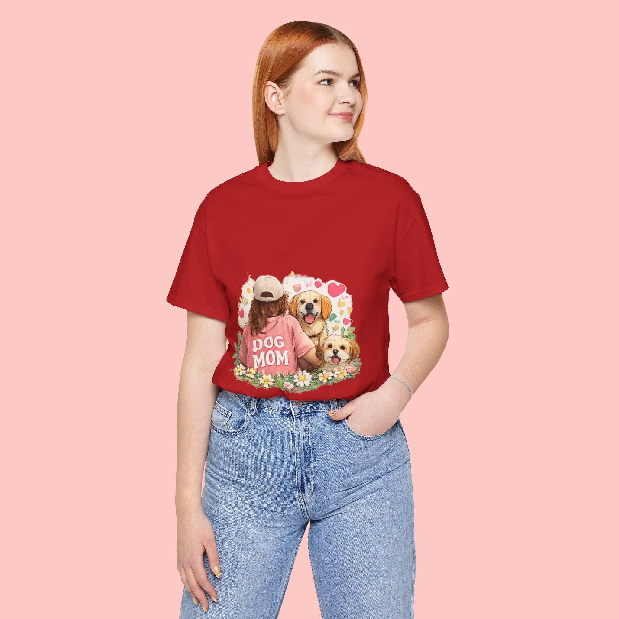Dog Mom T-Shirt — Cute Floral Puppy Tee for Dog Lovers