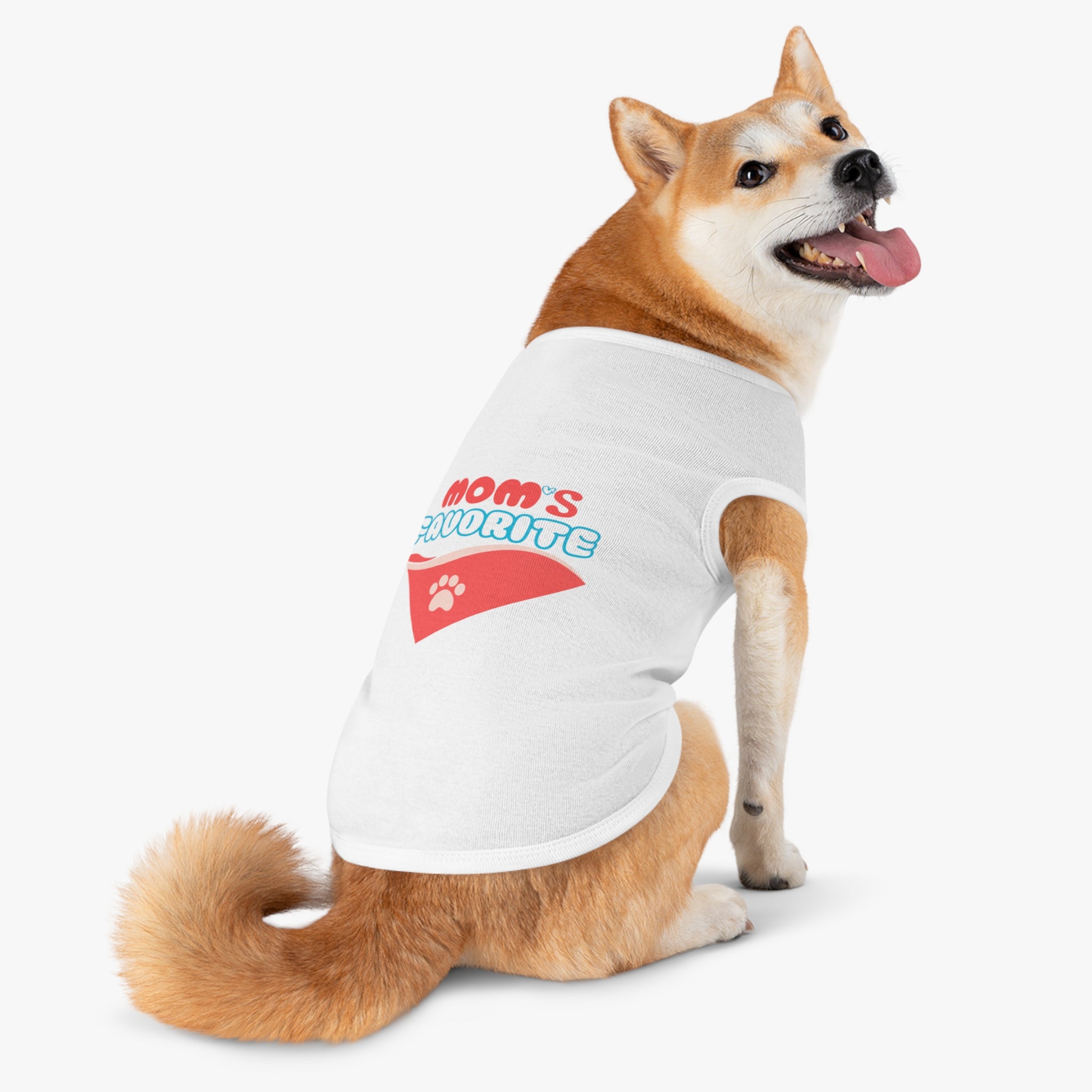 Mom's Favorite Pet Tank Top – Cute Paw Print Bandana Design for Dogs & Cats