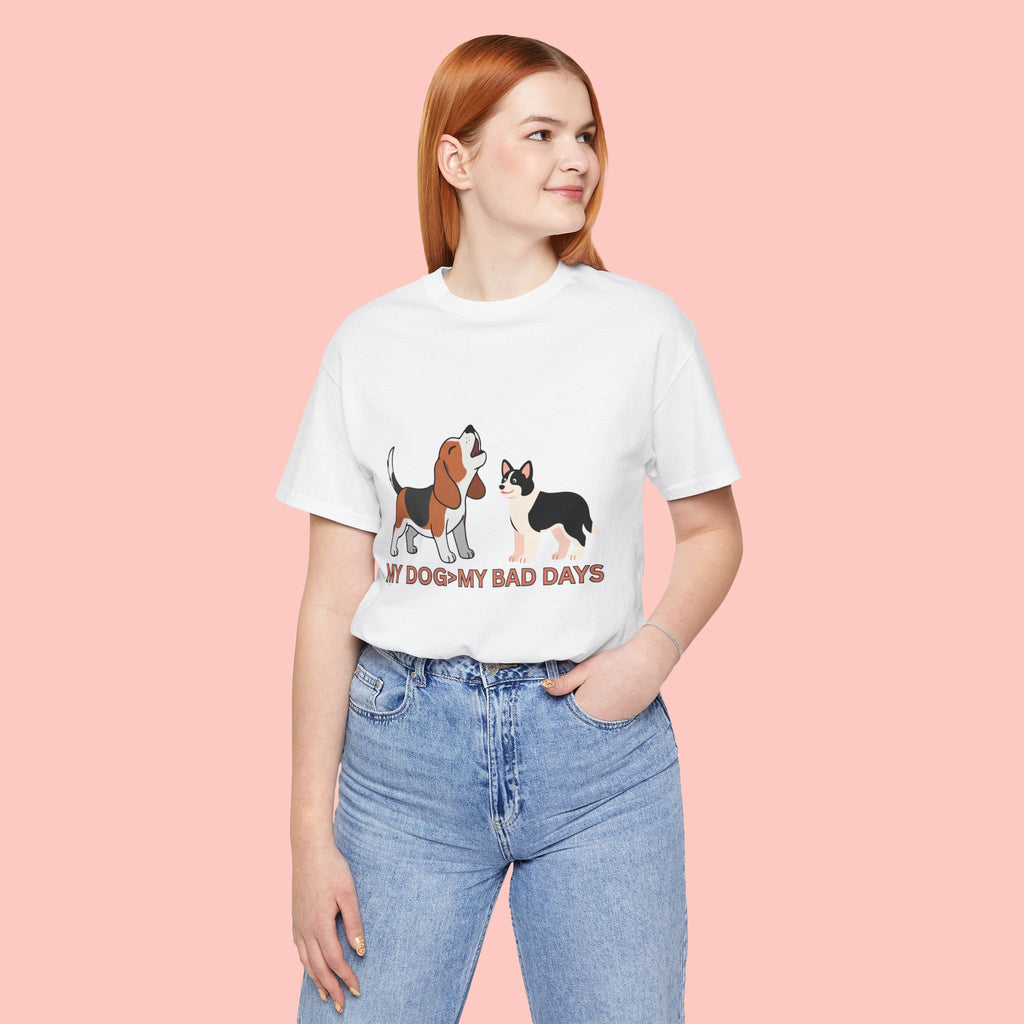 My Dog > My Bad Days T‑Shirt — Cute Beagle & Corgi Graphic Tee for Dog Lovers