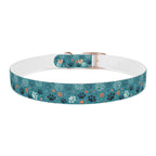 Paw Print Dog Collar — Teal Patterned Pet Collar for Small & Medium Dogs