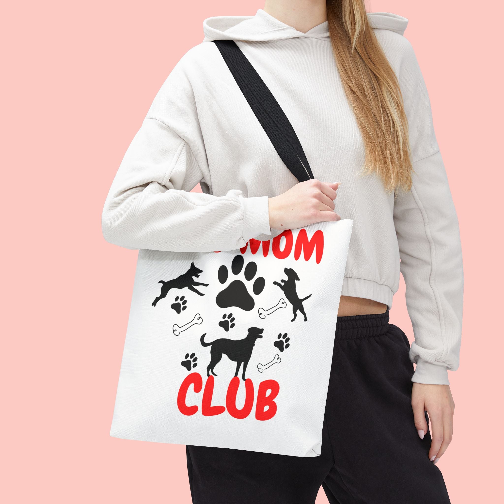 Dog Mom Club Tote Bag – Cute Paw Print Canvas Tote for Dog Lovers