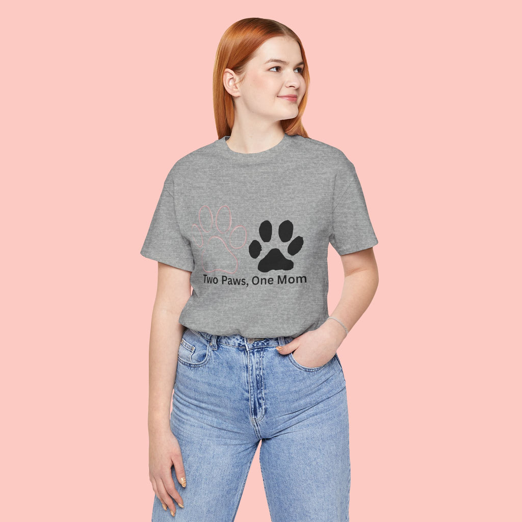 Two Paws, One Mom T-Shirt – Cute Dog Mom Paw Print Tee