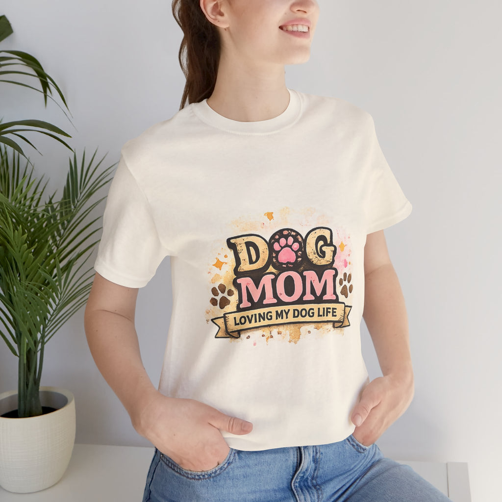 Dog Mom T-Shirt – "Loving My Dog Life" Cute Paw Print Tee for Pet Moms