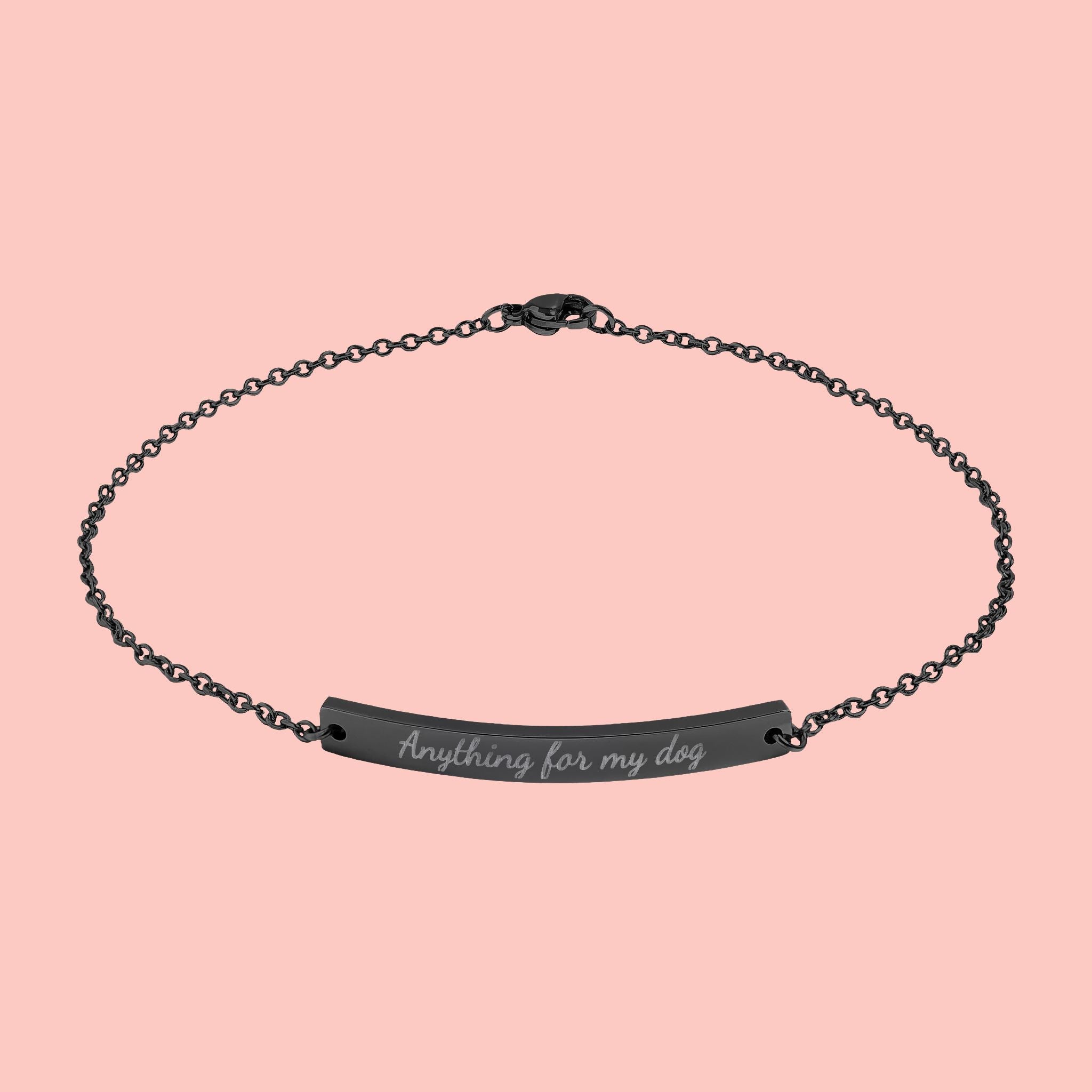 Engravable Curved Bar Anklet — Personalized Minimalist Anklet