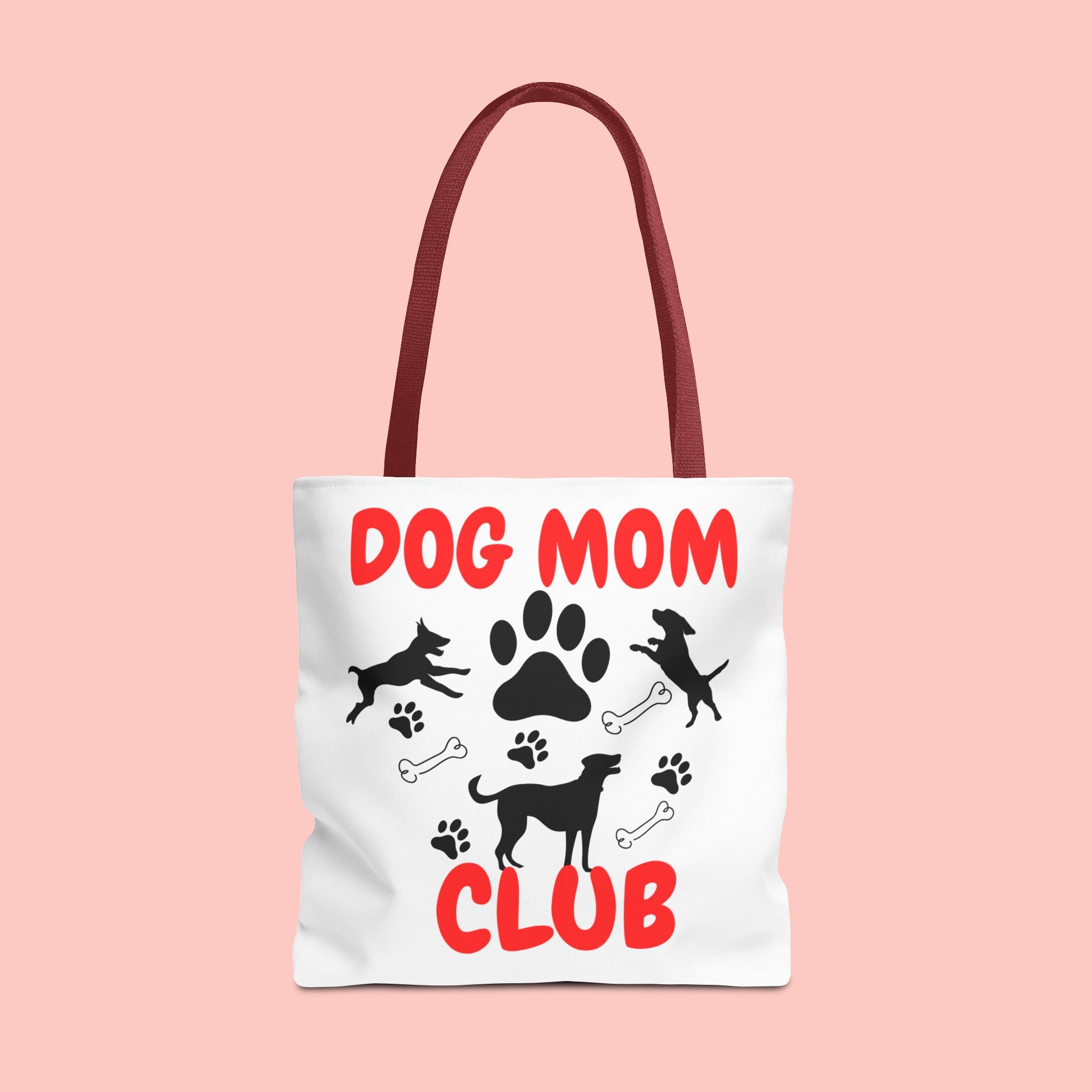 Dog Mom Club Tote Bag – Cute Paw Print Canvas Tote for Dog Lovers