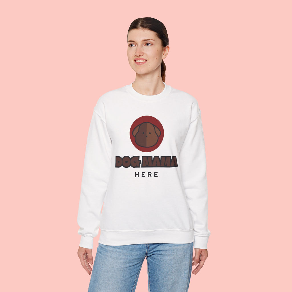 Dog Mama Crewneck Sweatshirt – Cute Brown Pup Graphic ‘Dog Mama’ Design