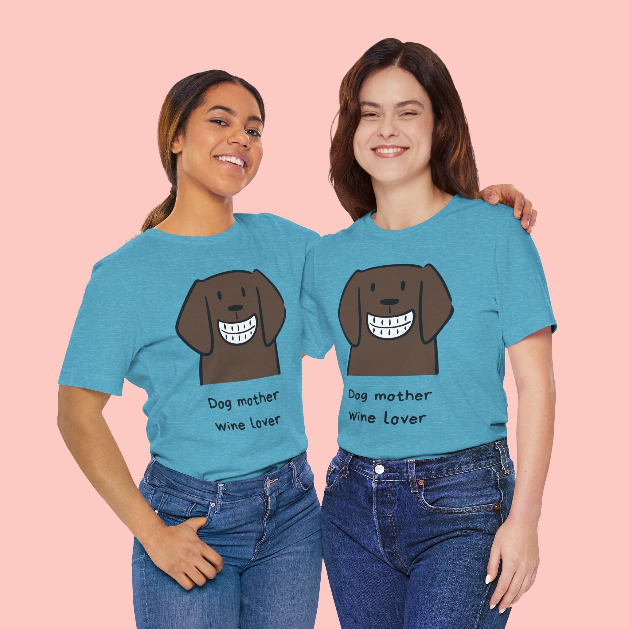 Dog Mother Wine Lover T-Shirt — Cute Cartoon Dog Graphic Tee