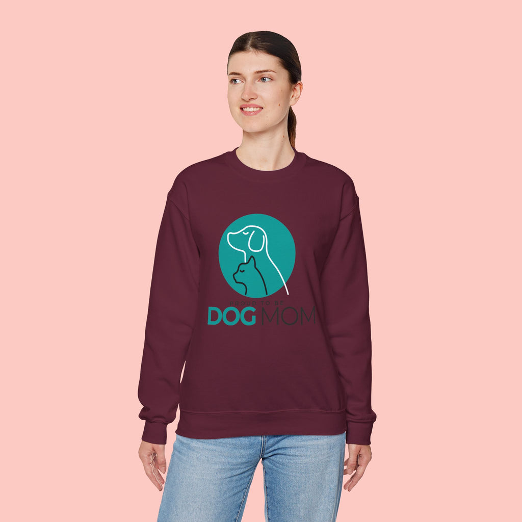Dog Mom Crewneck Sweatshirt – Proud To Be Dog Mom Graphic Pullover