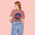 Dog Mama Tee - Paw Print Heart Graphic Short Sleeve Shirt