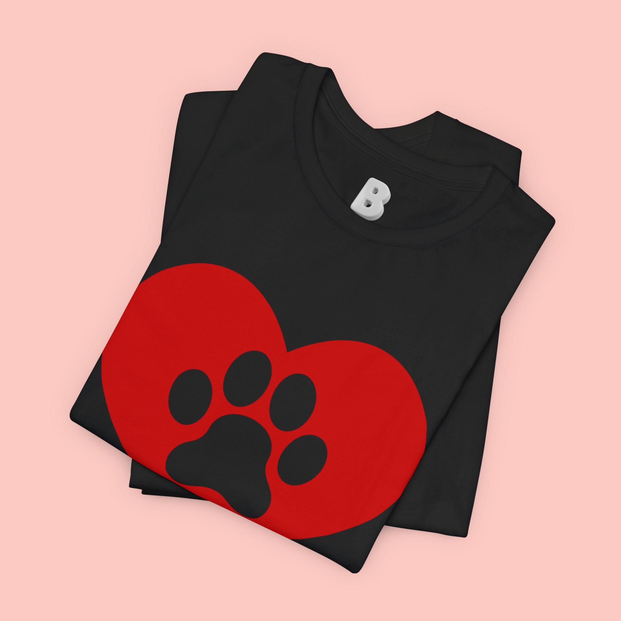 Pet Lover T-Shirt — Red Heart Paw Print Tee