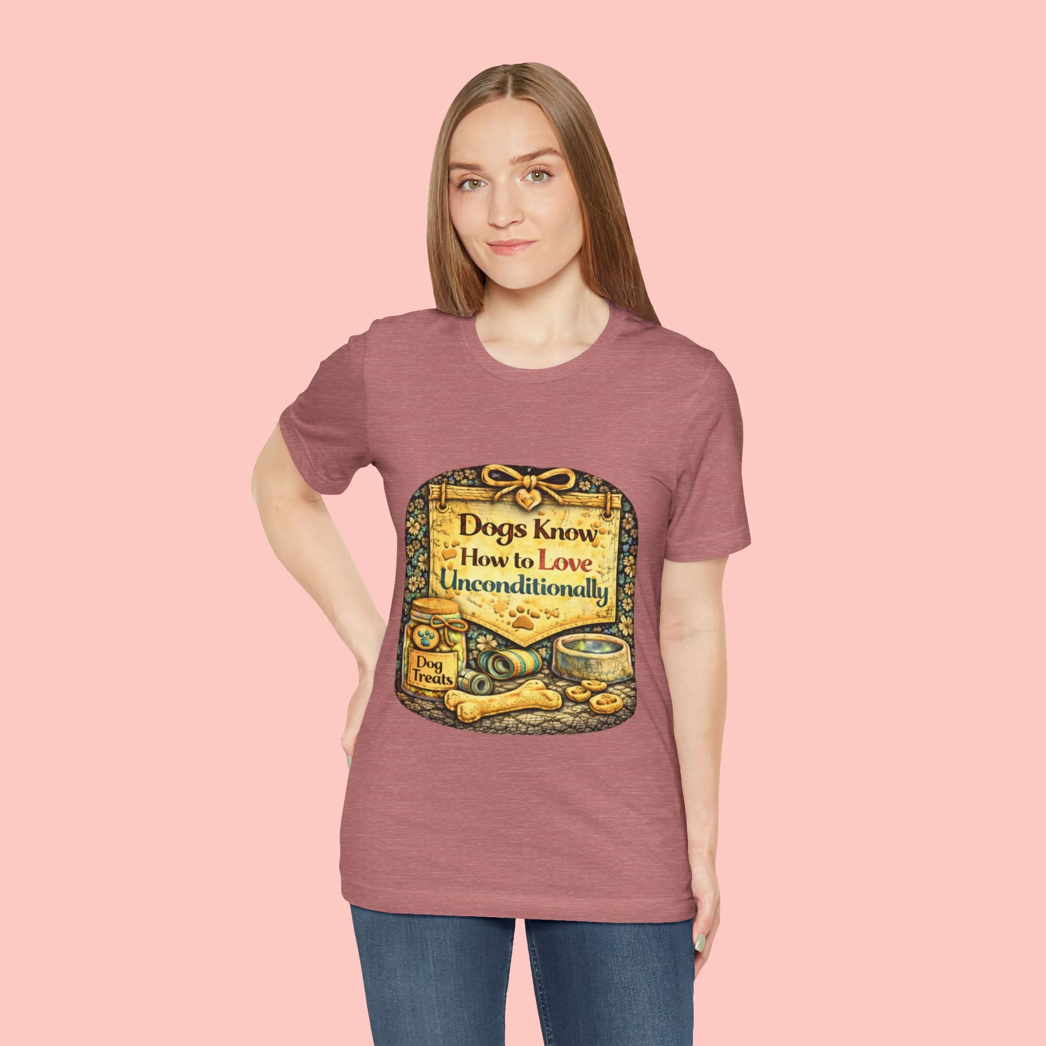 Dog Lovers T‑Shirt – "Dogs Know How to Love Unconditionally" Vintage Design
