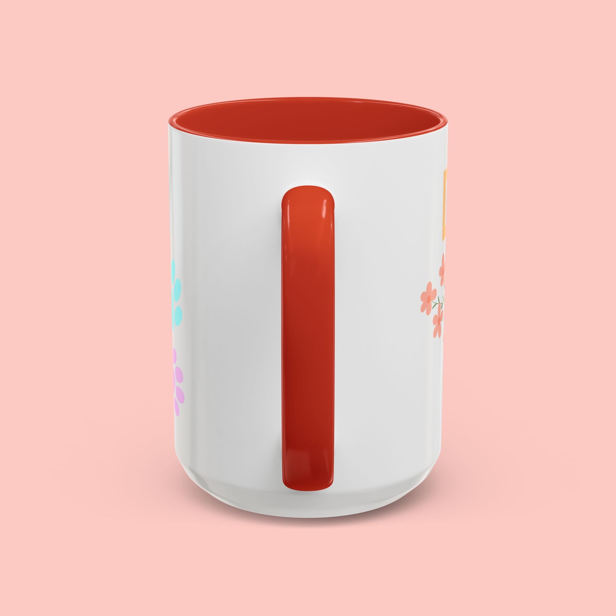 Dog Mom Club Accent Coffee Mug – Colorful Paw Print 11/15oz