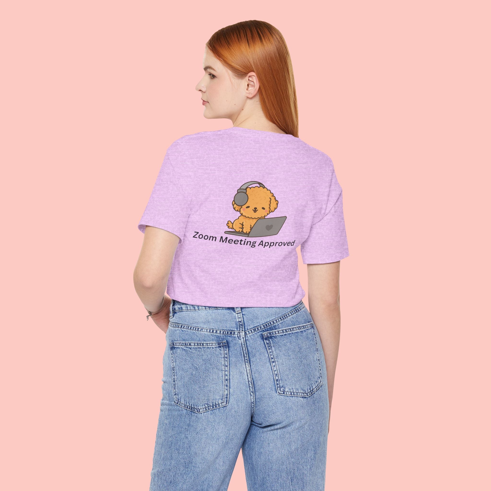 Cute Dog 'Zoom Meeting Approved' Tee - Remote Work Humor T-Shirt
