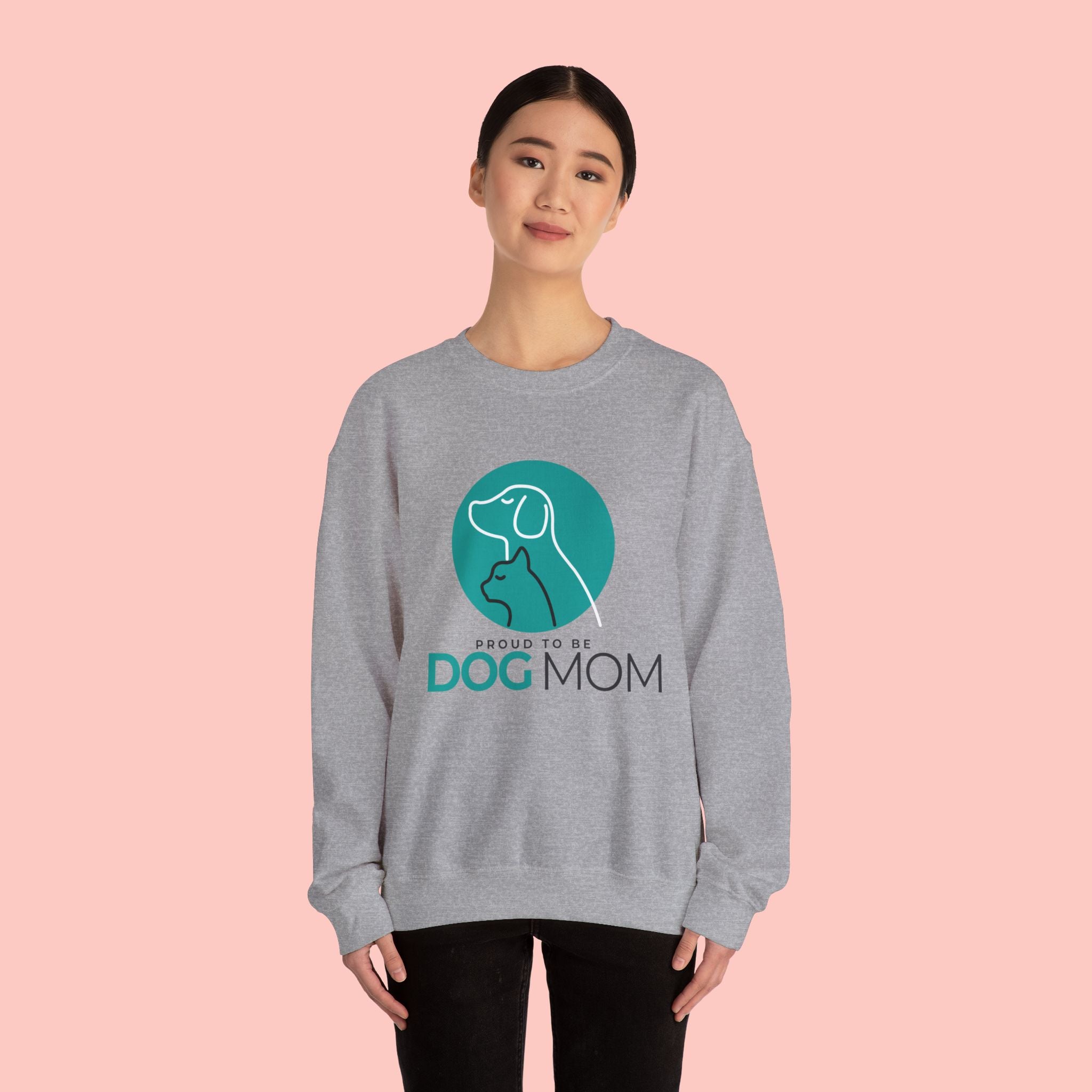 Dog Mom Crewneck Sweatshirt – Proud To Be Dog Mom Graphic Pullover