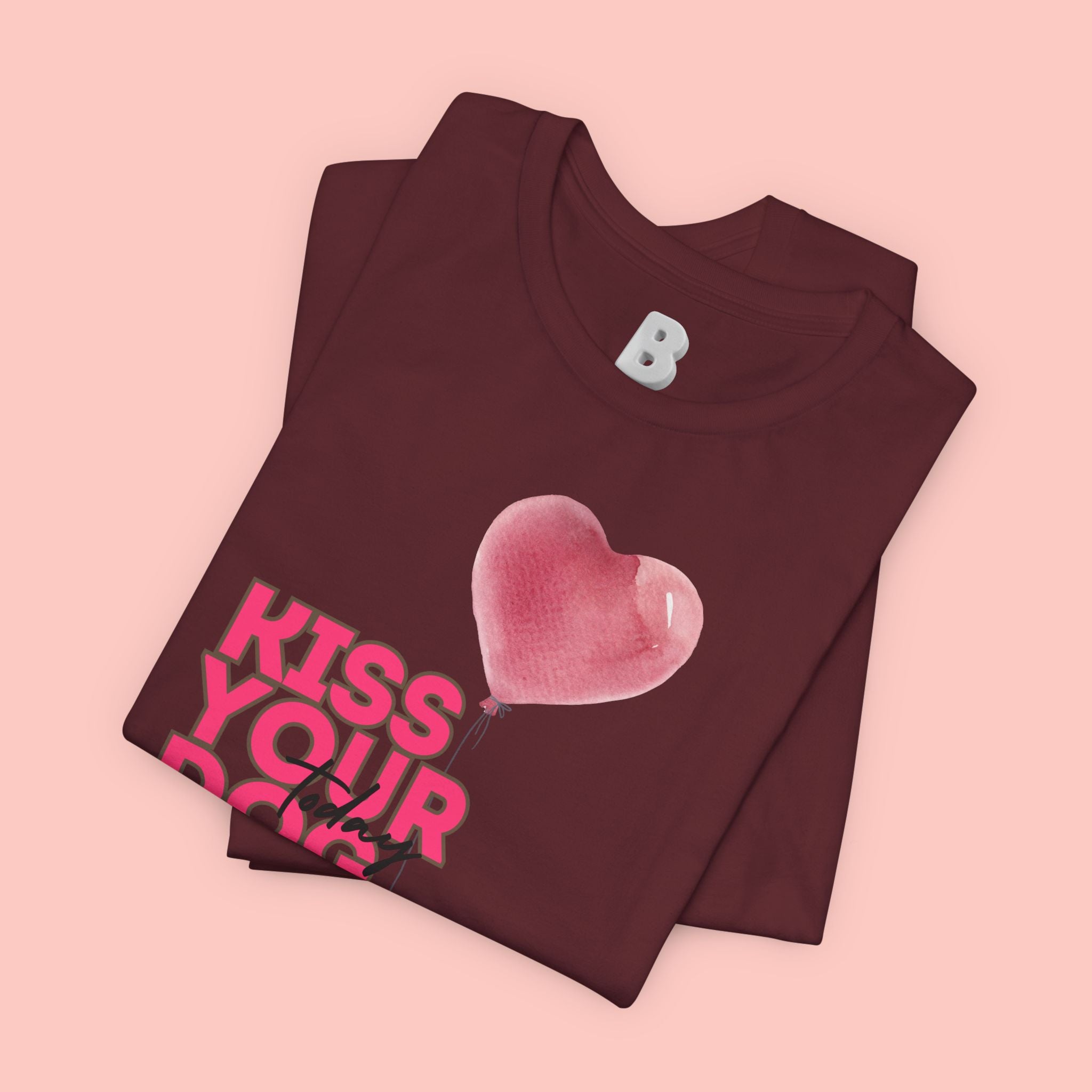 Kiss Your Dog T-Shirt — Cute Corgi with Heart Balloon Pet Lover Tee