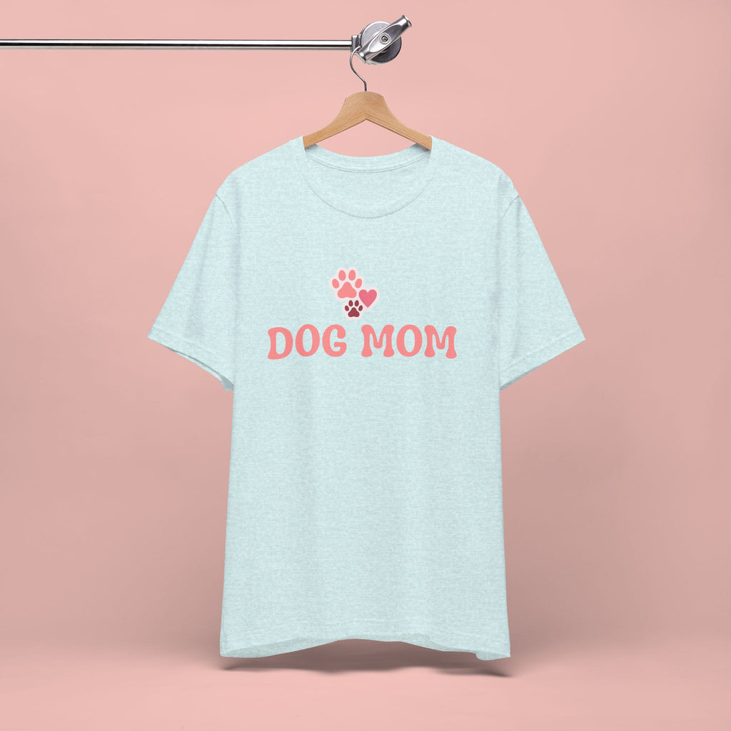 Dog Mom T-Shirt — Pink Paw Graphic Tee for Dog Lovers