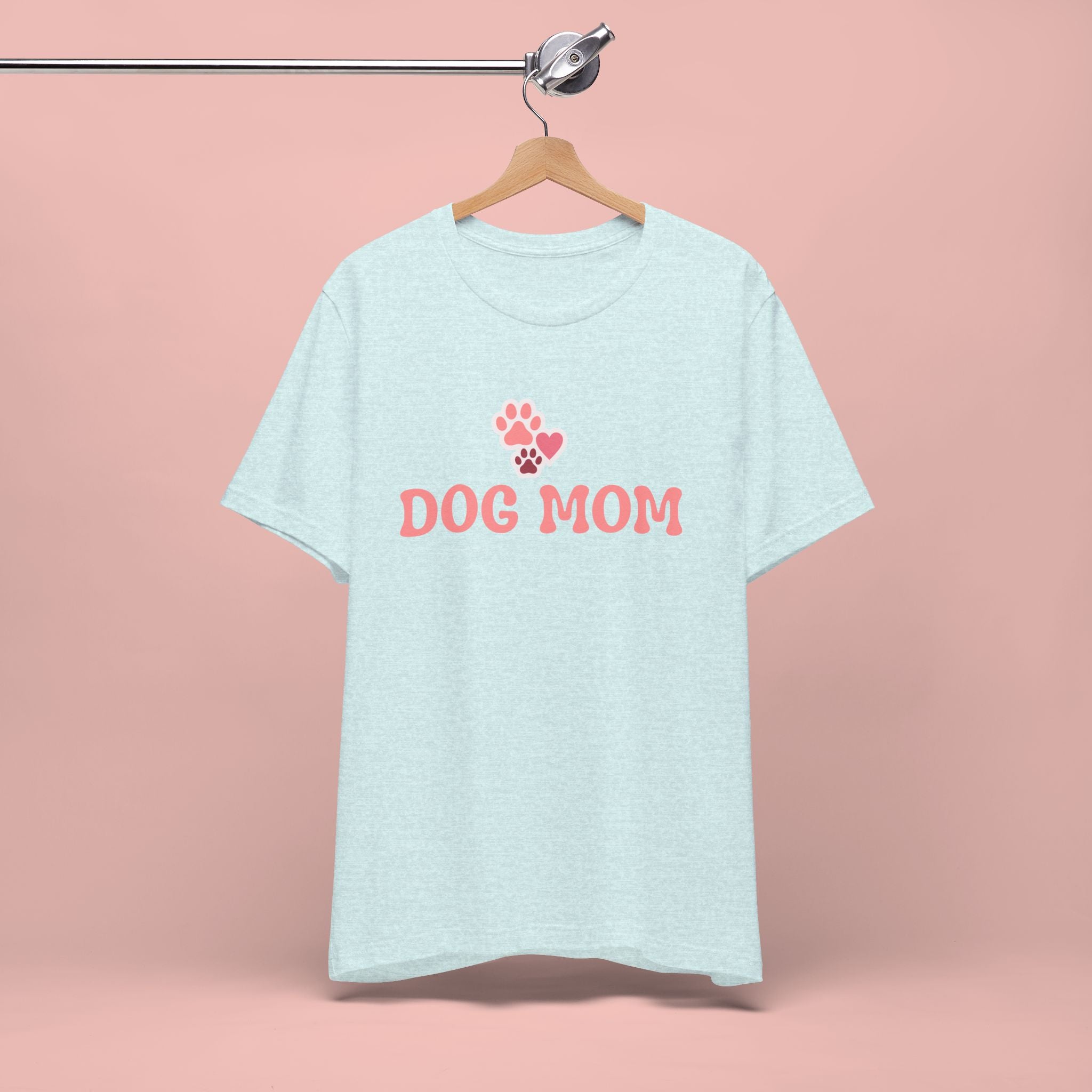 Dog Mom T-Shirt — Pink Paw Graphic Tee for Dog Lovers