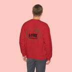 Dog Mom Sweatshirt – "LOVE" Paw Heart Crewneck