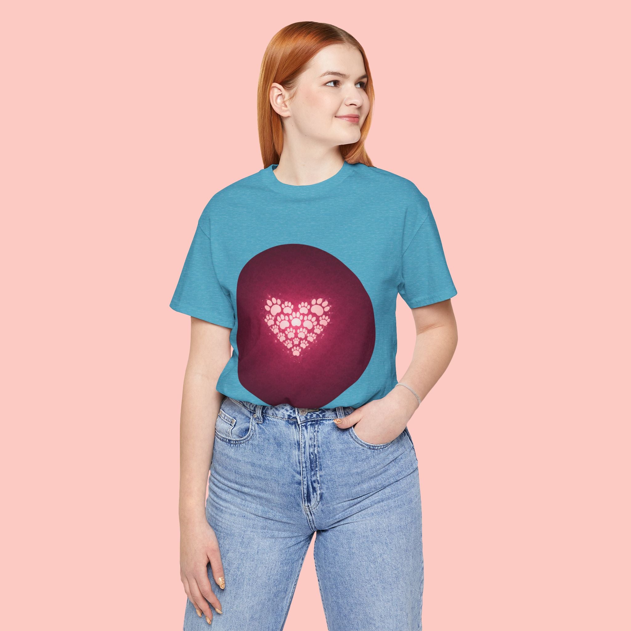 Paw Print Heart T‑Shirt — Cute Pet Lover Tee