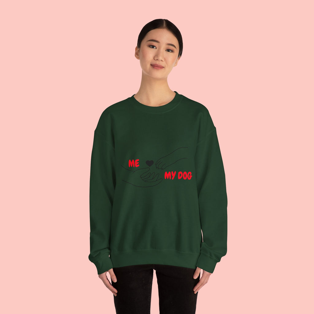 Dog Lover Crewneck Sweatshirt — "Me  My Dog" Minimalist Paw Print Design
