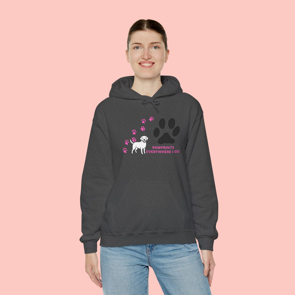 Dog Lover Hoodie — "Pawprints Wherever I Go" Pullover