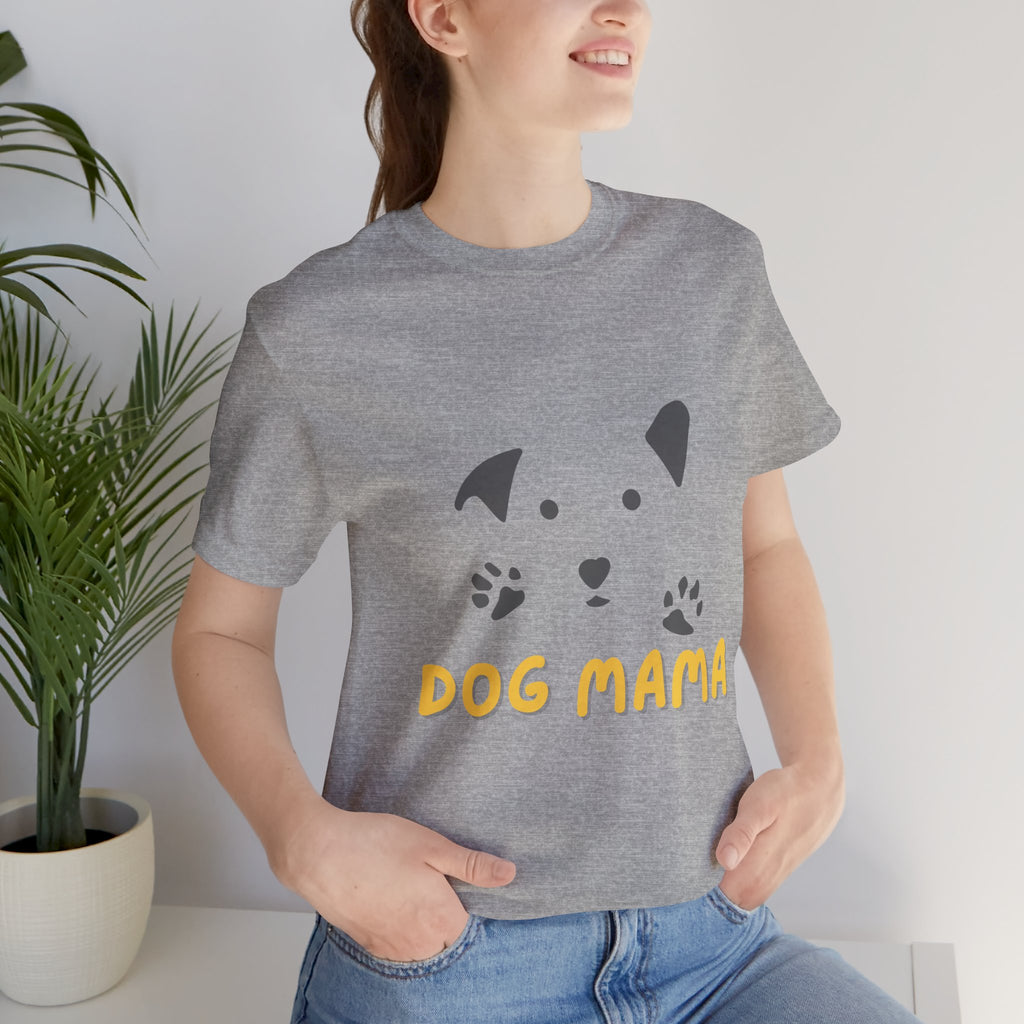 Dog Mama Graphic Tee — Cute Paw Print Dog Face T-Shirt for Dog Lovers